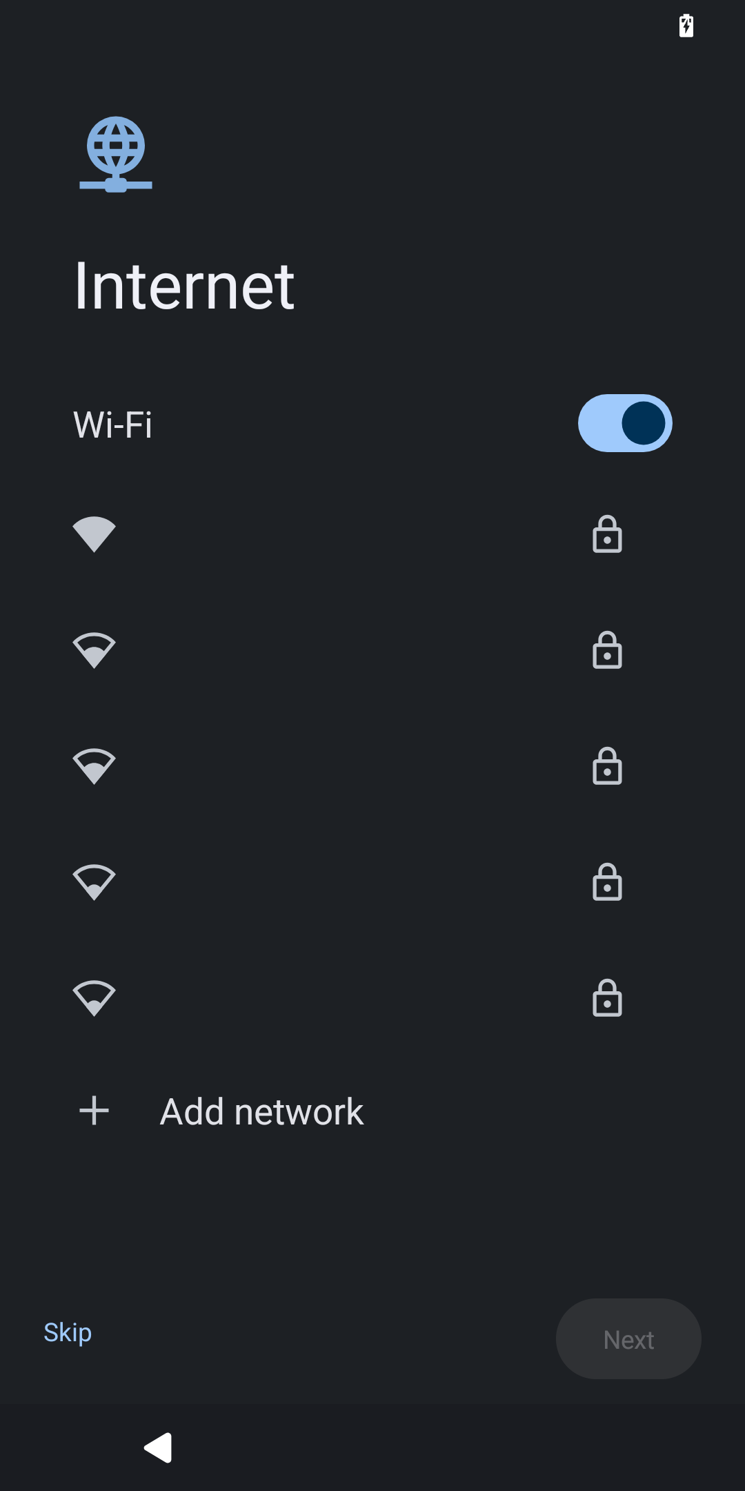iodéOS setup - Wi‑Fi selection
