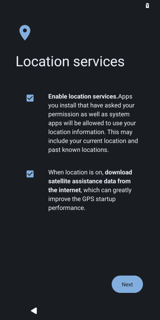 iodéOS setup - location services