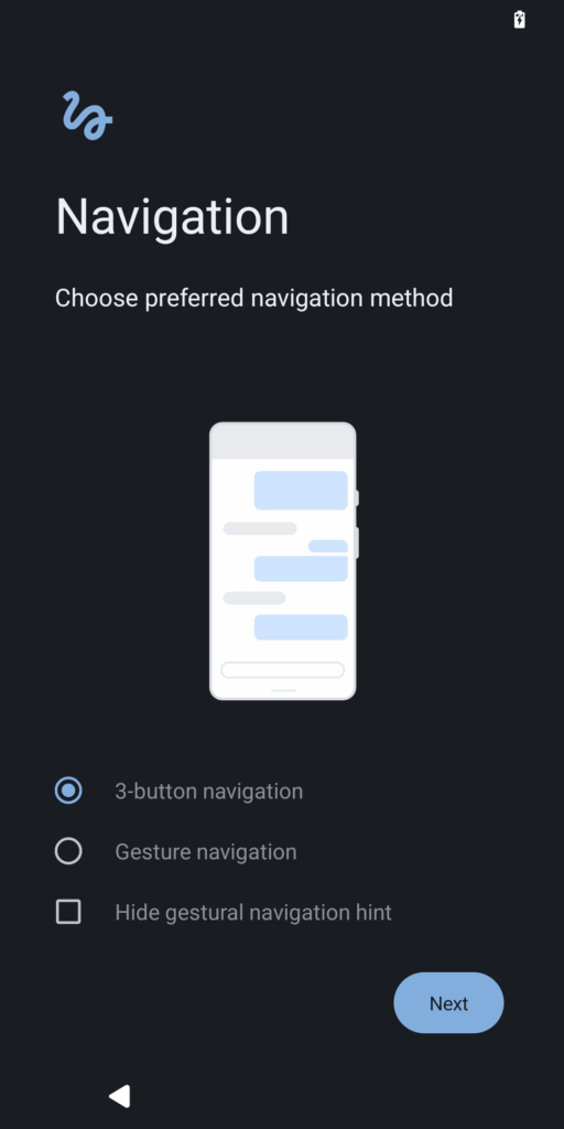 iodéOS setup - navigation